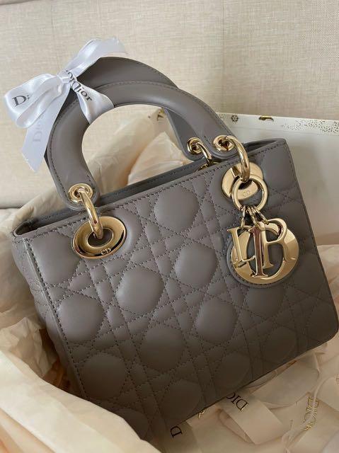 Small Lady Dior My ABCDior Bag Steel Gray Cannage Lambskin