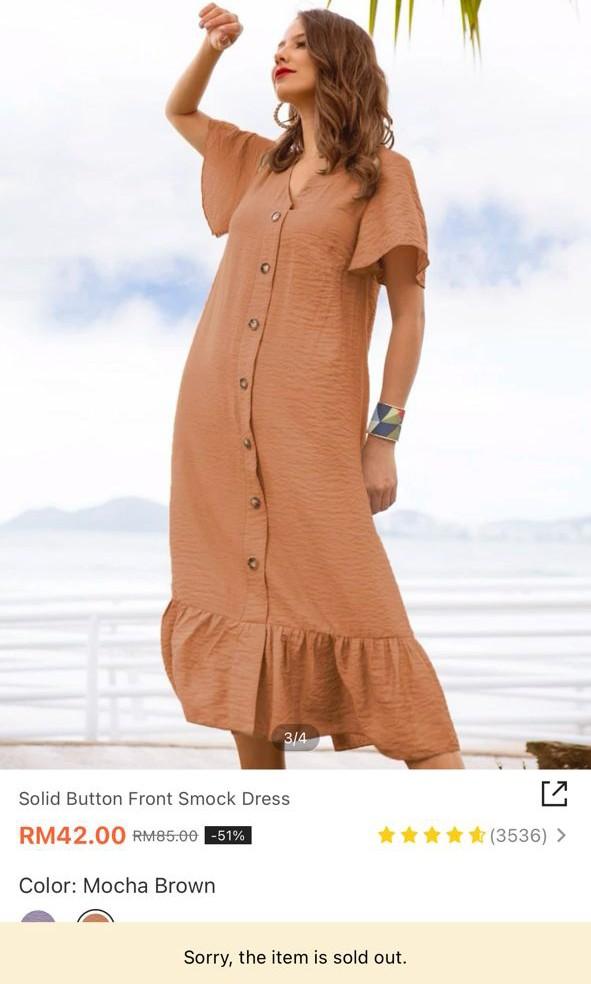 Button front shop smock dress