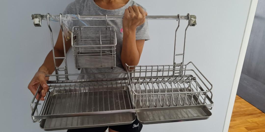 Song Cho Welmi Stainless Steel wall dish rack, Furniture & Home Living ...