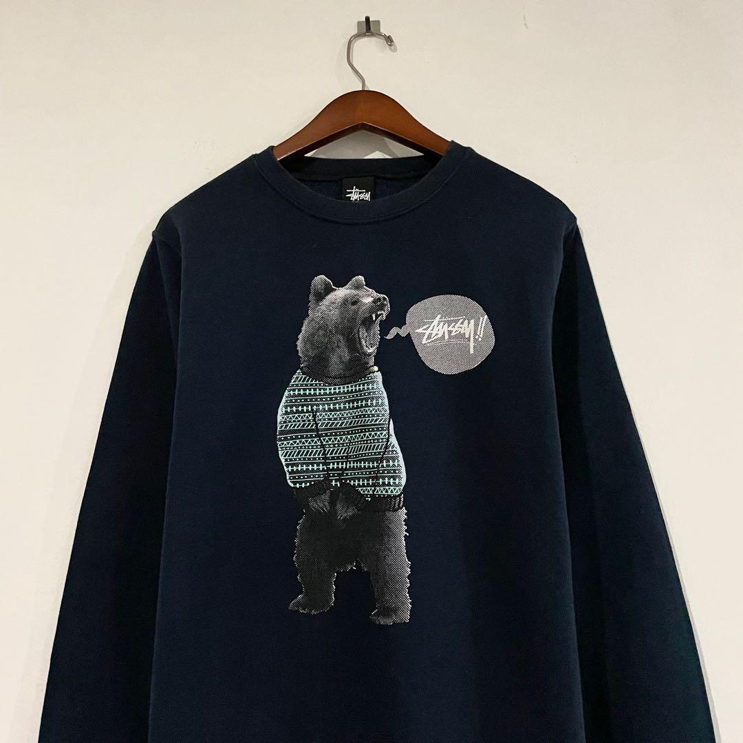 Stussy bear sweatshirt hot sale