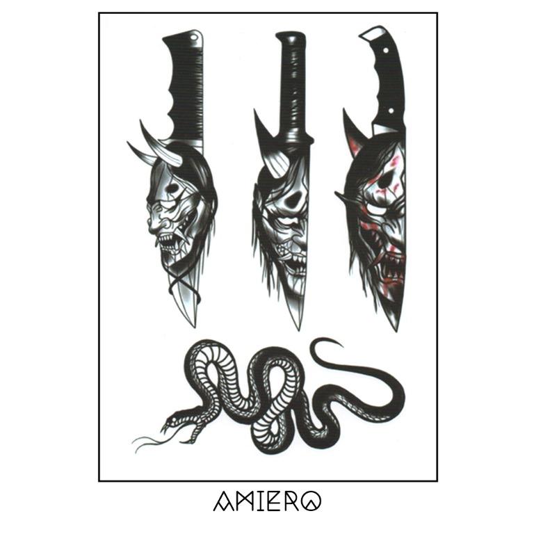 Temporary Tattoo - Devil Dagger and Snake, Men's Fashion, Watches &  Accessories, Cuff Links on Carousell