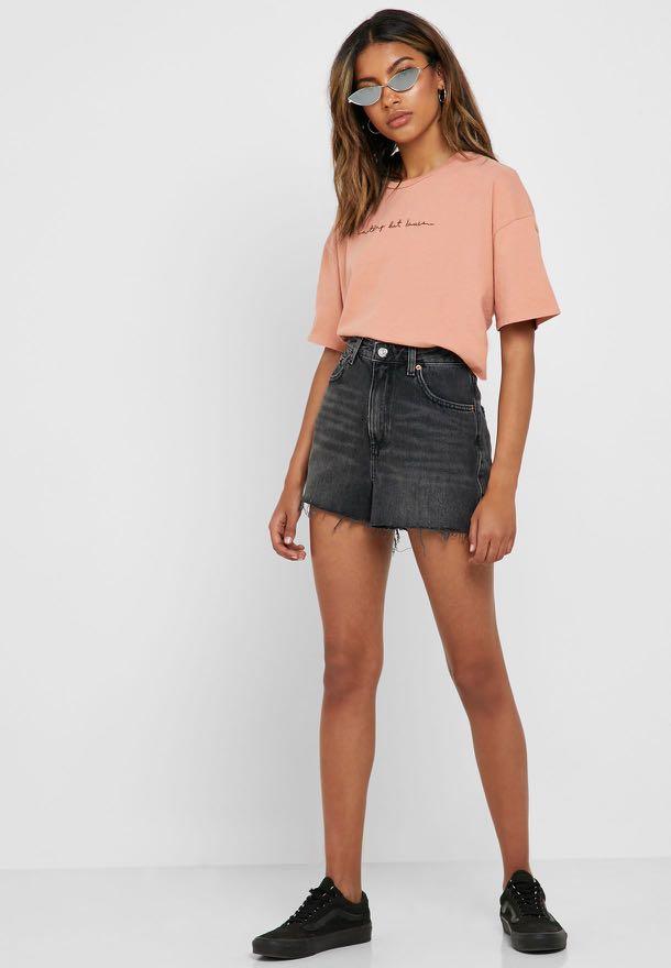 Topshop denim cheap mom shorts