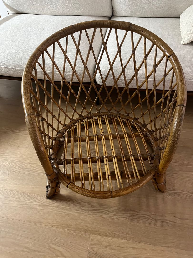 Vintage Rattan Wicker Chair, Furniture & Home Living, Furniture, Chairs