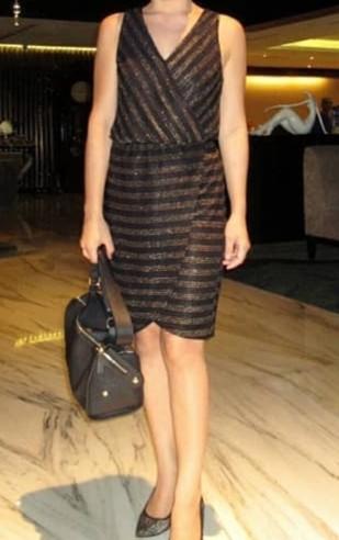 Vneck Black Gold Dress