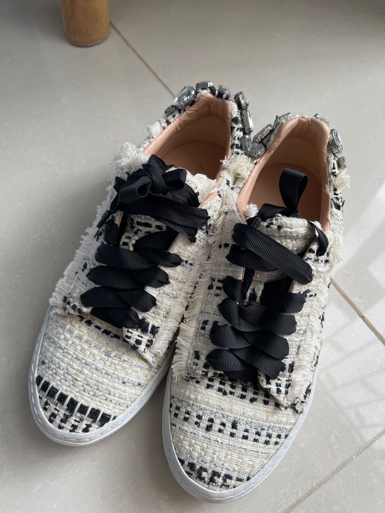 Zara tweed sneakers 2025