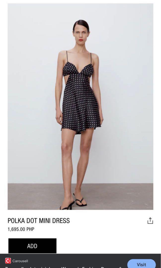 Zara Black with pink polka dot dress