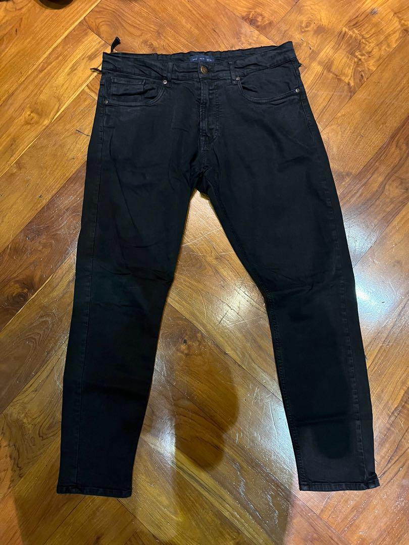 ZARA JEANS BLACK SIZE 32, Fesyen Pria 
