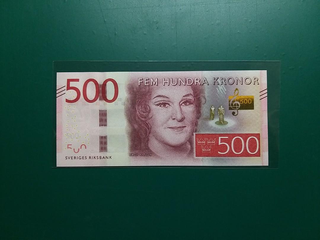 2016年{歐洲}瑞典500克朗C040794905全新直版UNC級, 興趣及遊戲, 收藏品及紀念品, 錢幣- Carousell