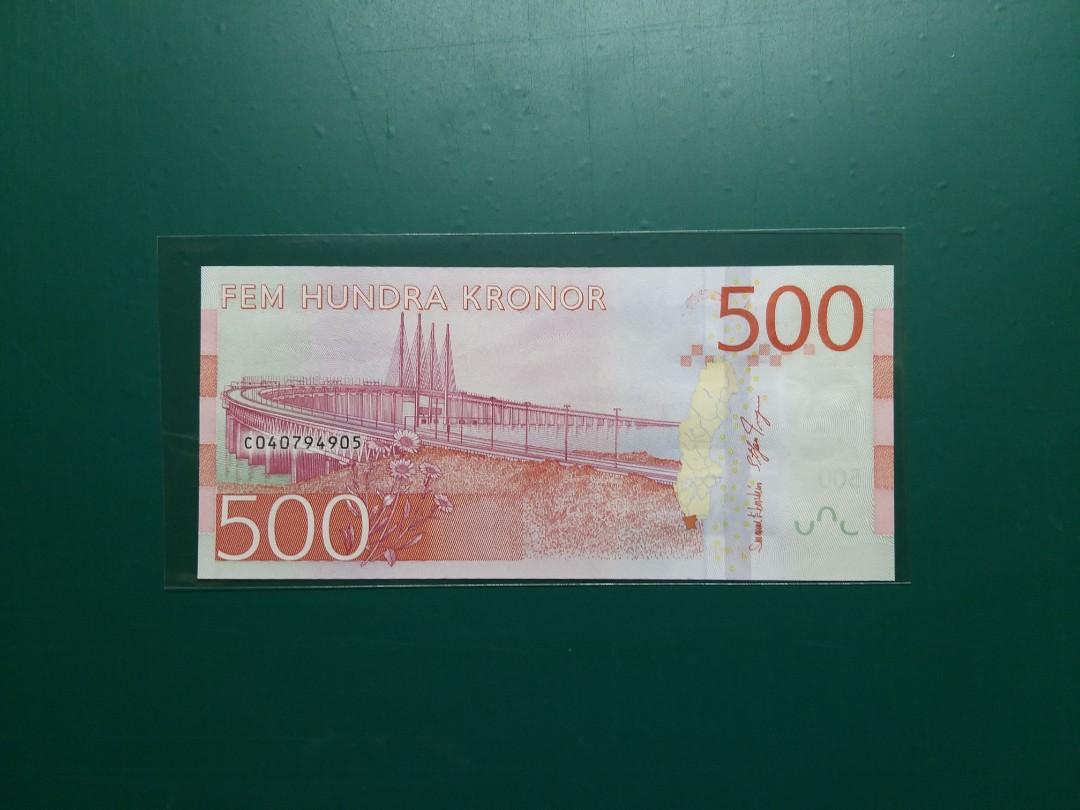 2016年{歐洲}瑞典500克朗C040794905全新直版UNC級, 興趣及遊戲, 收藏品及紀念品, 錢幣- Carousell