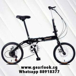🔥 MARCH SALES 🔥 16 inch with 6 speed Gear foldable bike / folding bike / aluminium frame / Full Suspension | Road Bicycle / Road Bike / Foldable [1-3 Days Delivery].16" 20"💥SUPER GREAT DEAL💥.☎️WhatsApp 88918377☎️