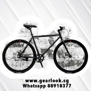🔥 MARCH SALES 🔥 / [SALES] Bicycle Disc brake Single Speed Road bicycle 26" Black Frame & Black Rim Fixie With Black Tyre Disc  Bicycle [1-3 Days Delivery] Add shimano 7 speed💥Whatapp us at 88918377