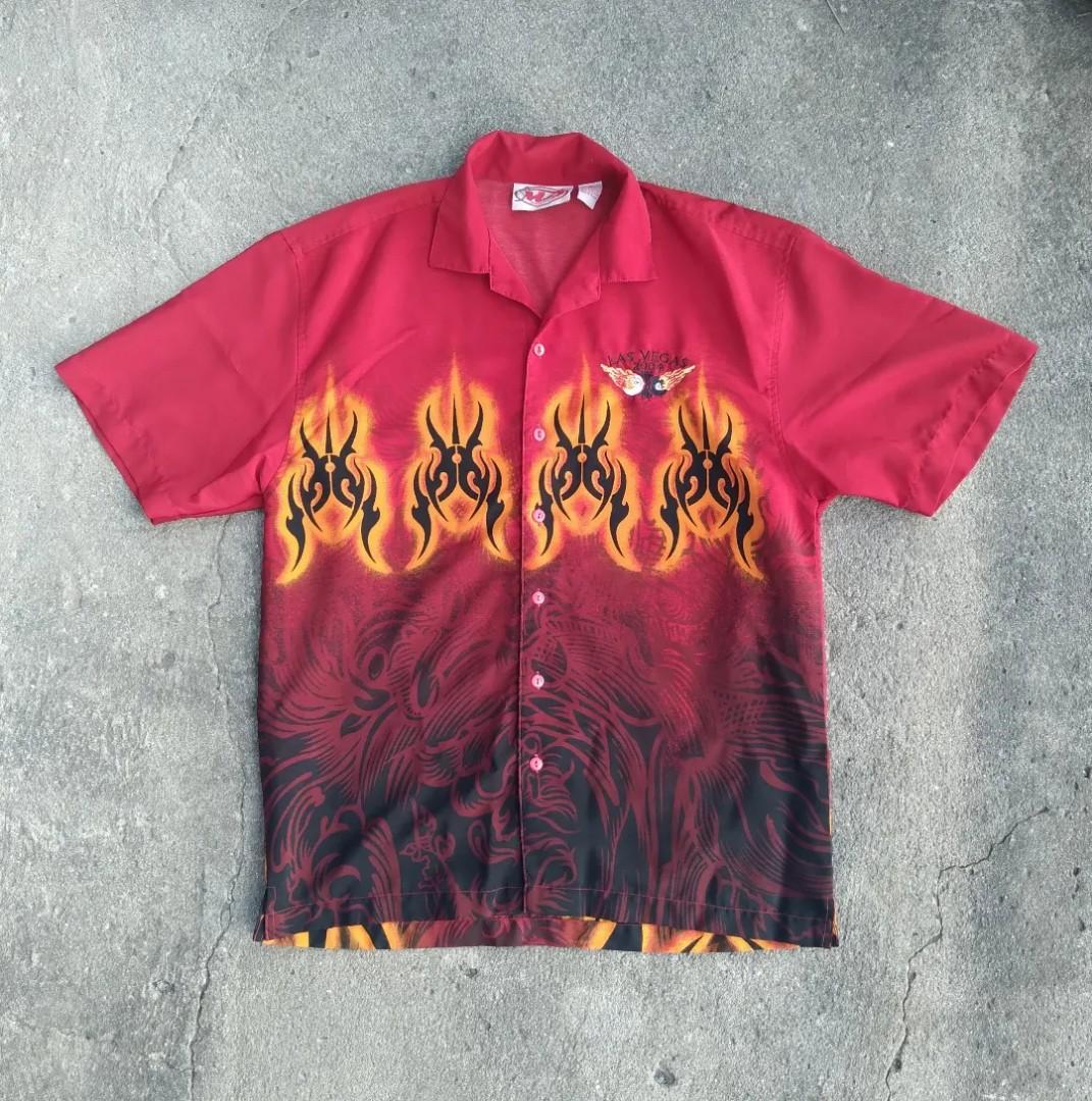 AOP FLAME BUTTONDOWN, Men's Fashion 