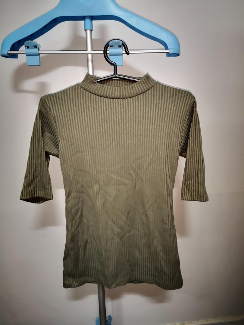 Army green ribbed top (Category: Shirts) located in Quezon City. Submitted by rubykindipan (Listing ID 1146909484, Image 1). Description: .
