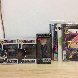 Assorted Marvel Funko Pop and Comics Set
