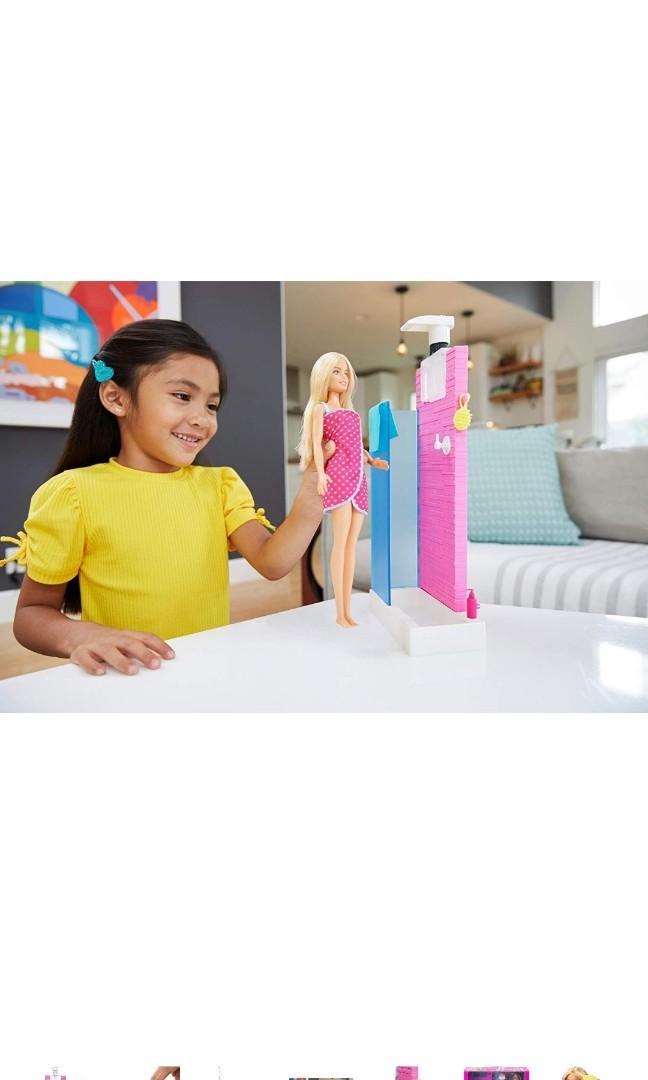 Barbie Shower Set with Barbie doll., Hobbies & Toys, Toys & Games on Carousell