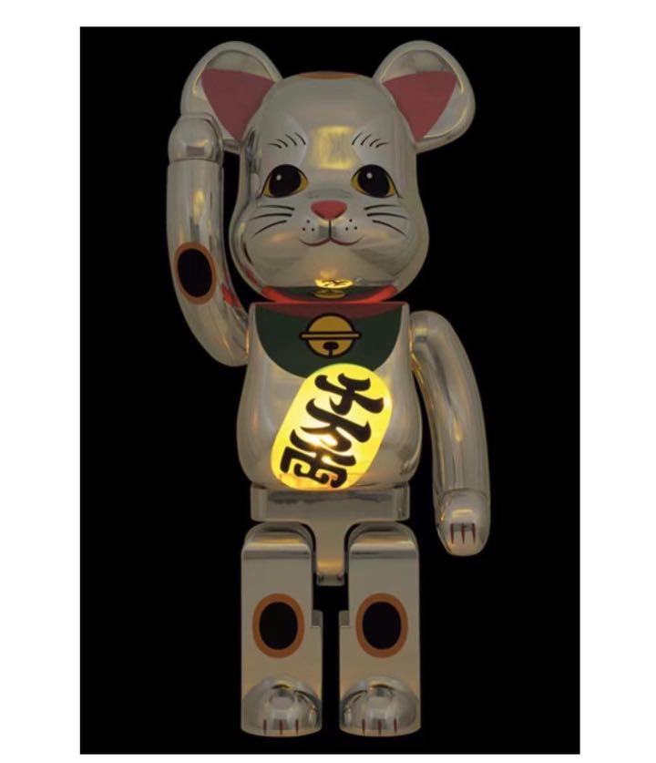 【後払い手数料無料】 BE@RBRICK 招き猫 銀メッキ 発光 1000% - その他