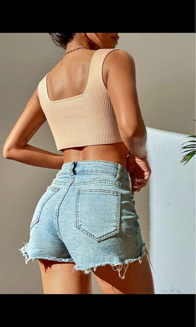 high low crop top