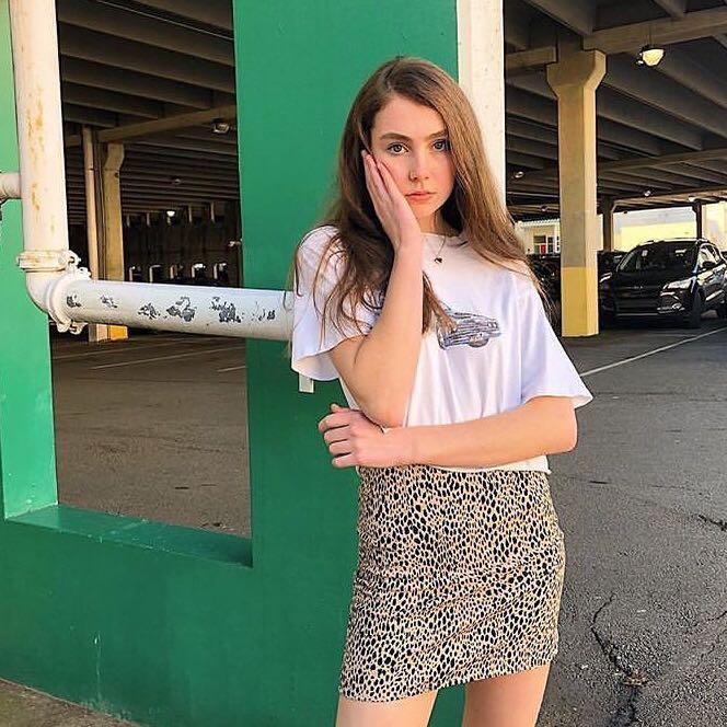 Cheetah skirt brandy melville top
