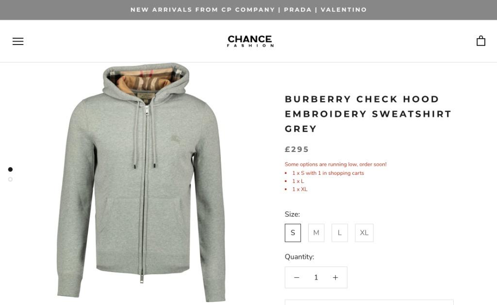 burberry hoodie sizing