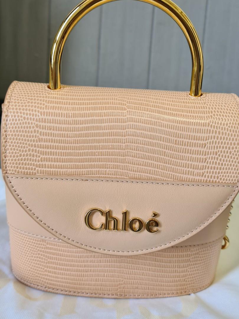 Chloe Aby Lock Bag Lizard Embossed Leather Small Women s Fashion