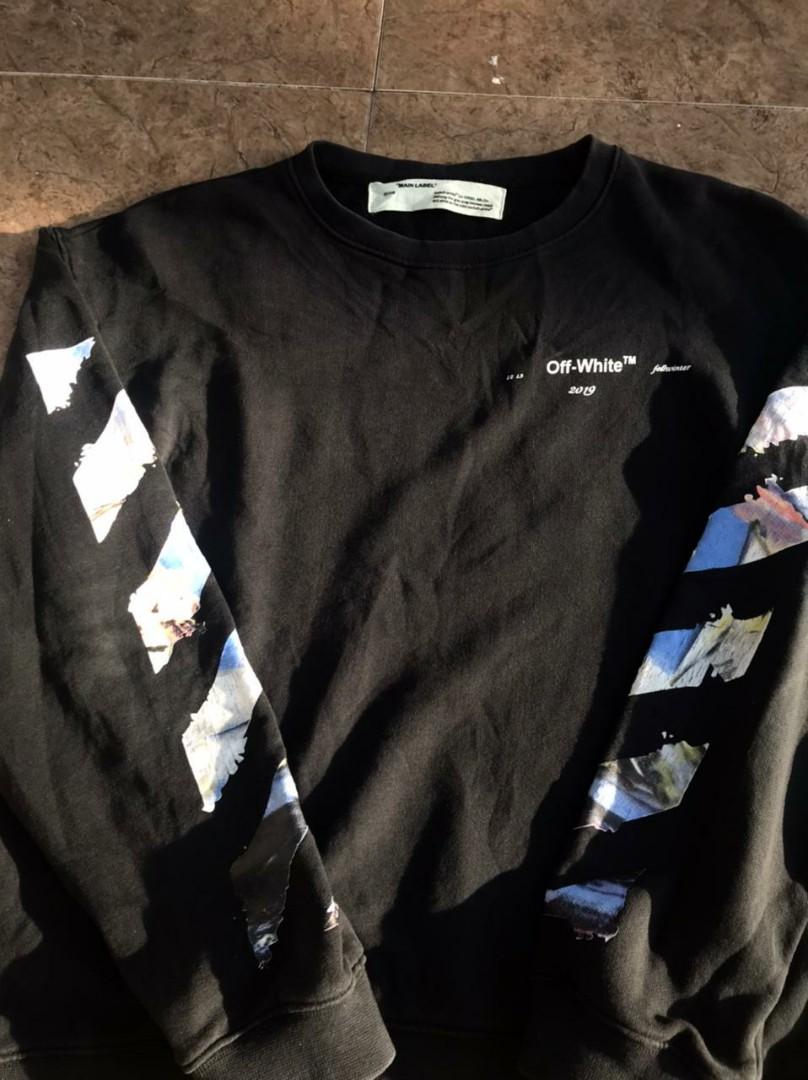  DoYBSelf Vintage Off-White Crew Neck Panel Leather