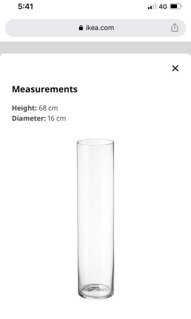 IKEA Cylinder Glass Vase, Furniture & Home Living, Home Decor, Vases & Decorative Bowls on Carousell