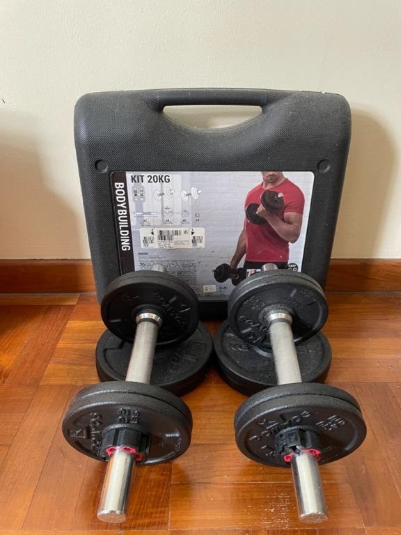Decathlon Dumbbell 20 kg kit Sports Equipment Exercise Fitness