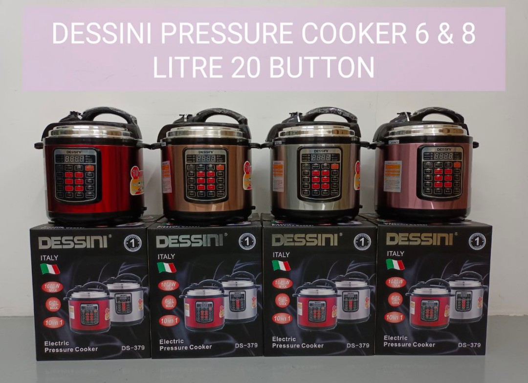 DESSINI PRESSURE COOKER 6L & 8L 20 BUTTON 20B, TV & Home Appliances