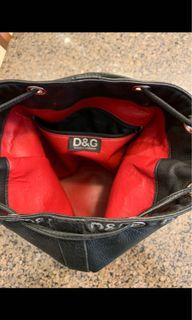 D&G SOFT BLACK LEATHER TOTE BAG