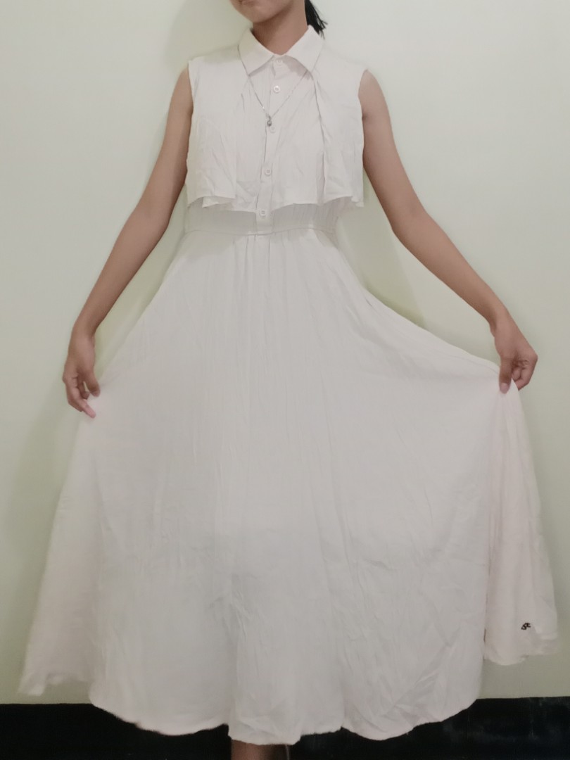 DIRTY WHITE MAXI DRESS, Women's Fashion ...