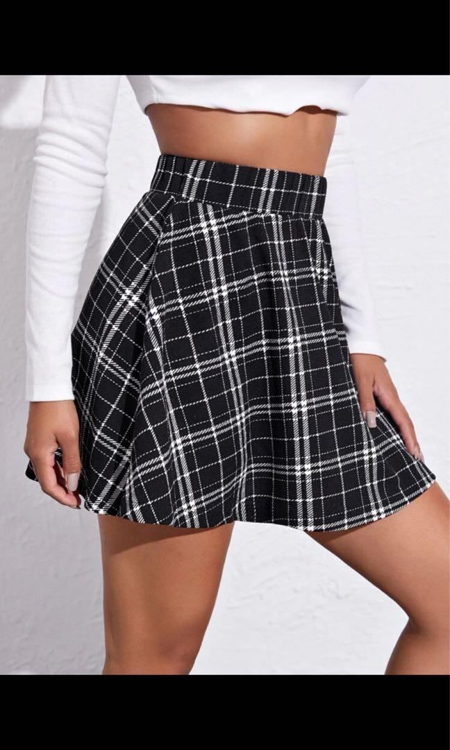 Elastic waist skater sales skirt