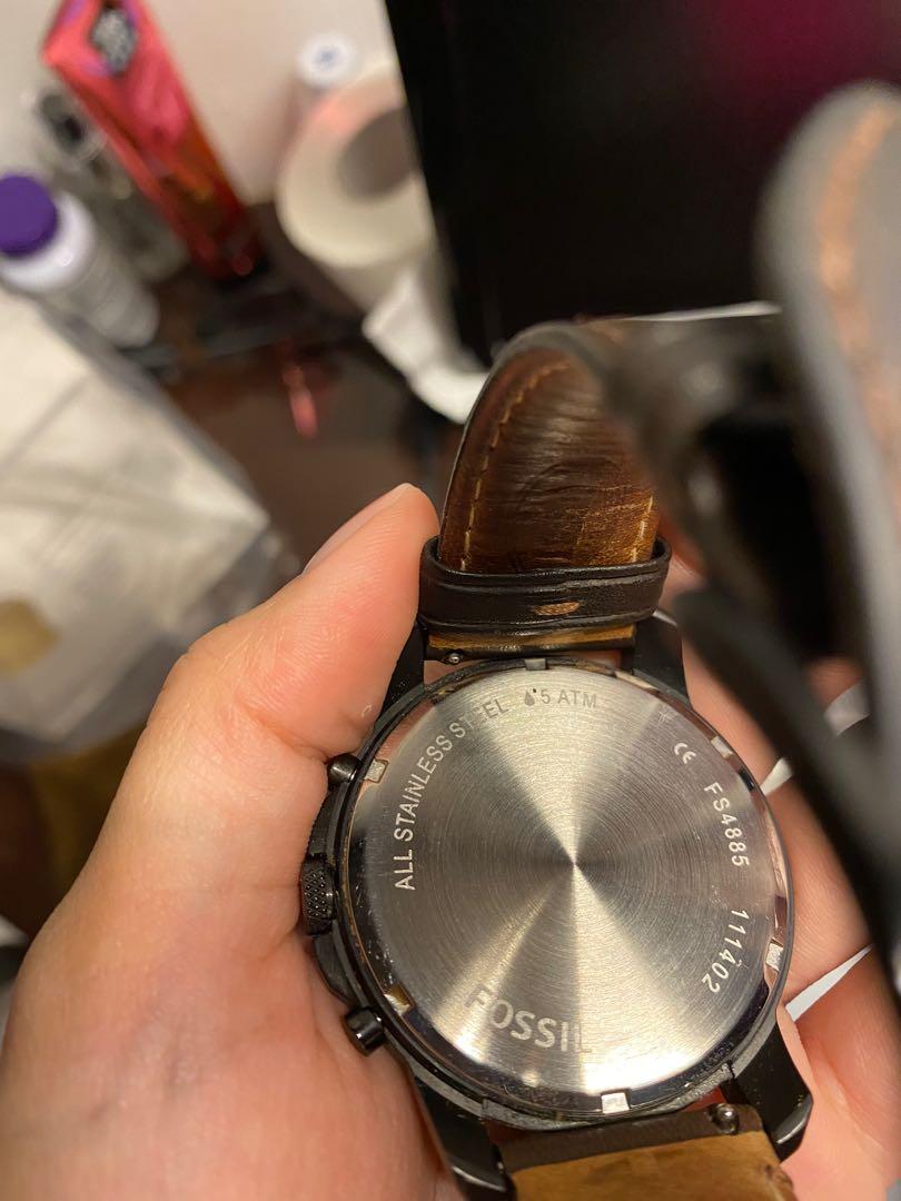 Fossil FS4885 Brown Chronograph Watch Men
