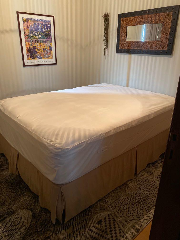 FREE Queen Size Boxspring, Mattress with bed frame, Furniture & Home