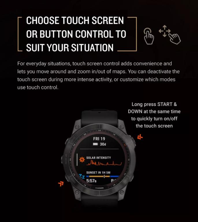 Garmin fenix touch screen discount