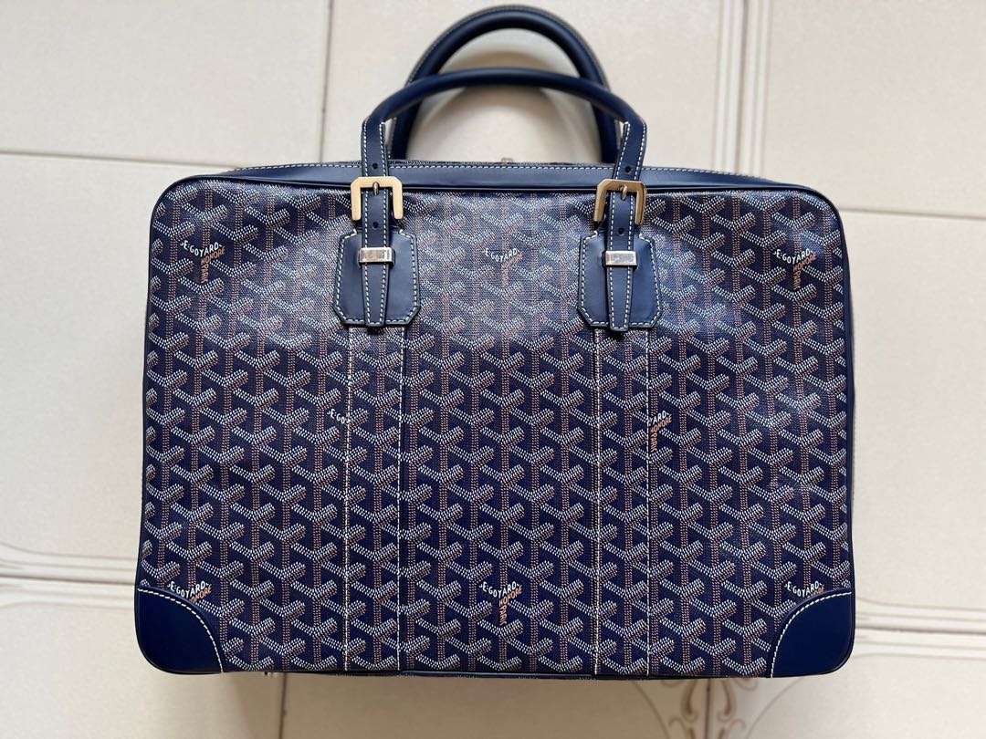 goyard briefcase blue
