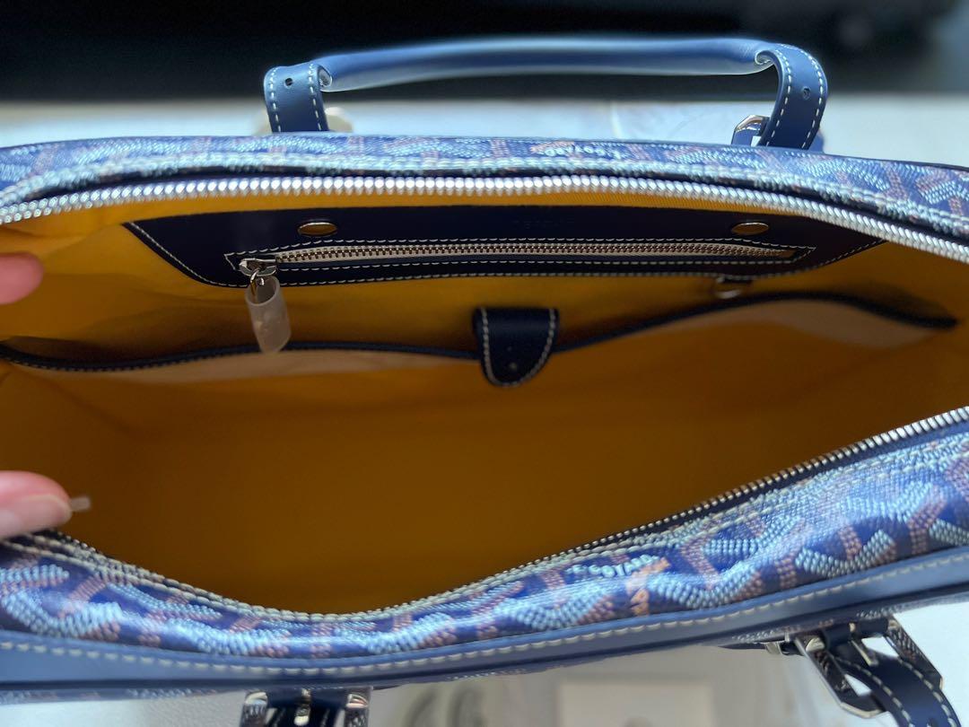 Sold at Auction: GOYARD AMBASSADE Business Hand Bag Brief Case Coated  Canvas Navy Document Case