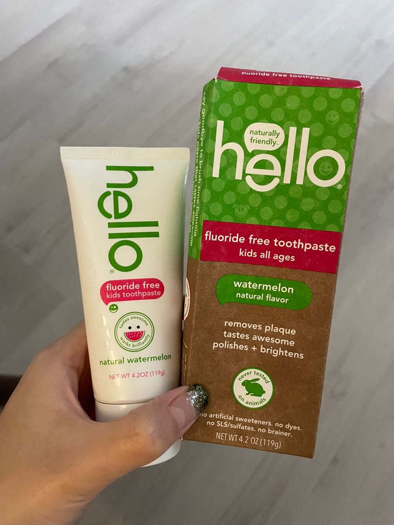 Hello fluoride free kids toothpaste (119g), Babies & Kids, Bathing