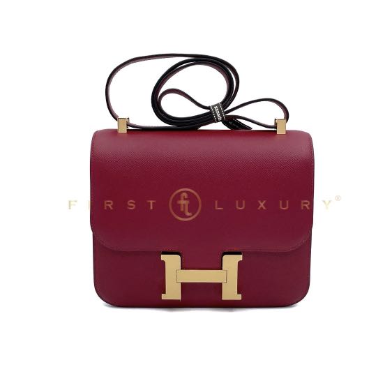 Hermes Constance 24 Rouge Grenat Epsom GHW, Luxury, Bags & Wallets