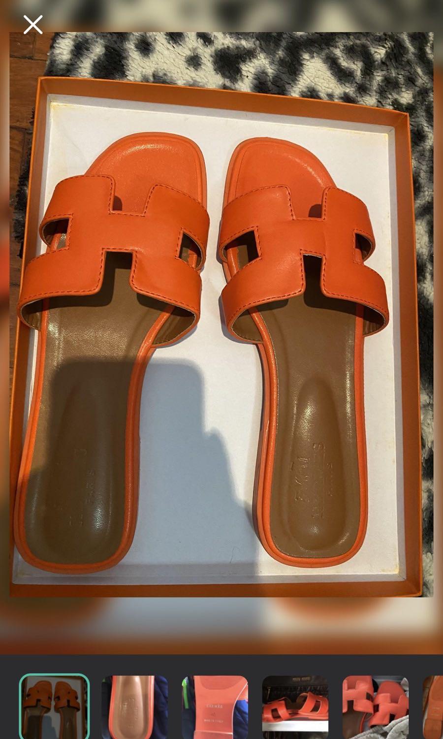 Hermes oran orange sandals Women s Fashion Footwear Flats