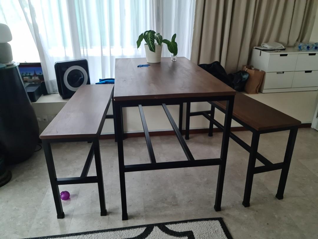 pub height table with bench