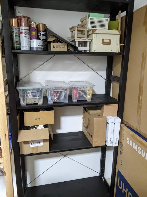 IKEA Black Storage Shelf, Furniture & Home Living, Furniture, Shelves, & Racks on Carousell