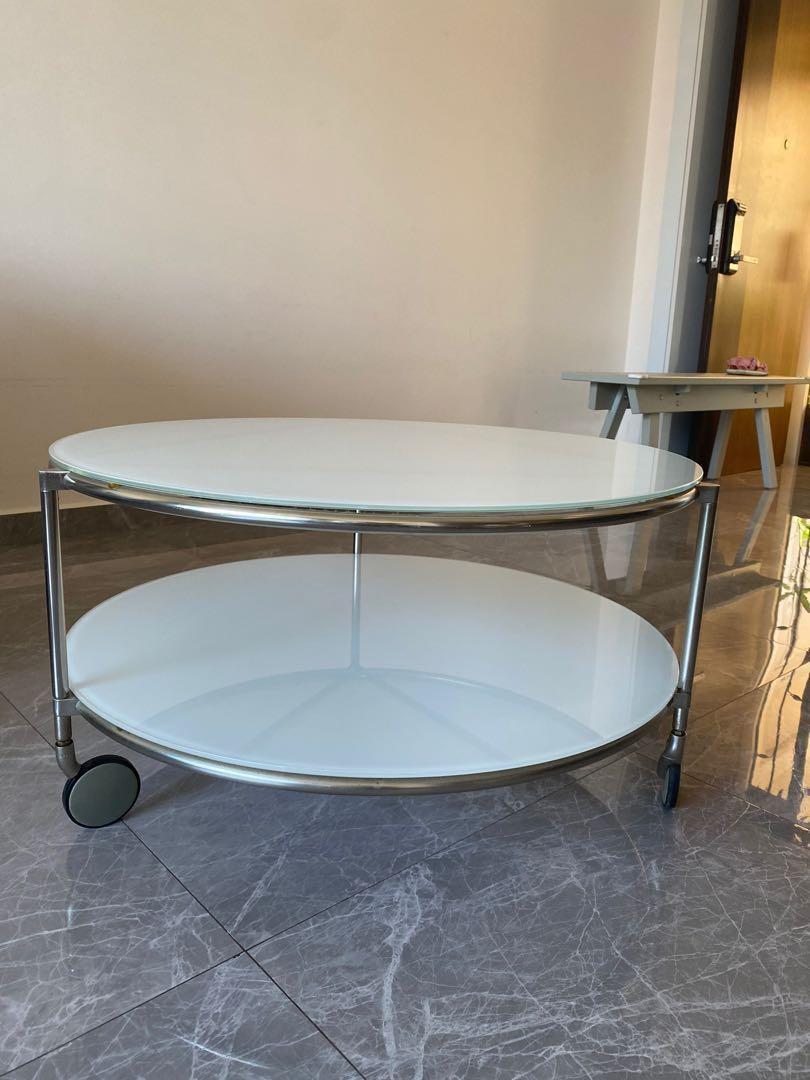 IKEA Glass Round Coffee Table, Furniture & Home Living, Furniture ...