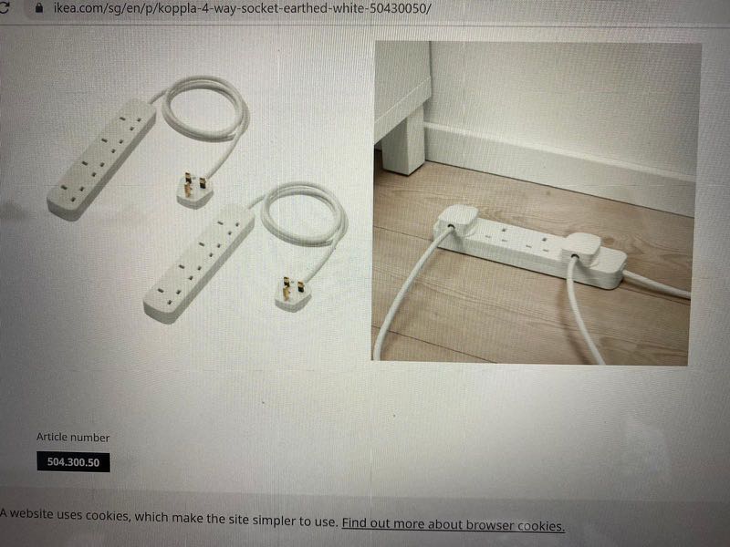 Ikea koppla 4 Way Extension Socket, TV & Home Appliances, Electrical, Adaptors & Sockets on