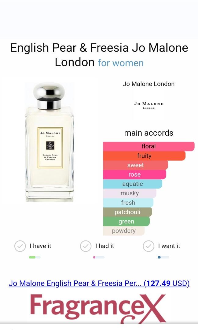 Jo malone english hotsell pear top notes