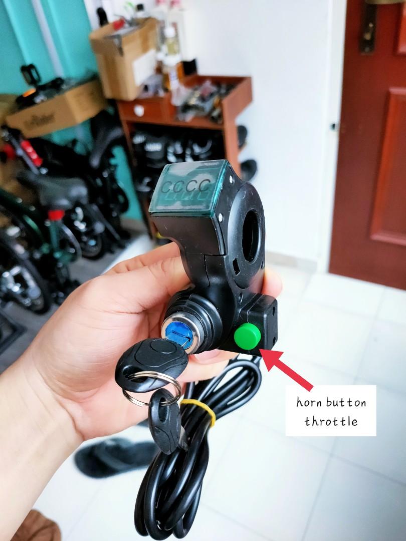 Key ignition on/off switch with voltmeter + Thumb Throttle, Sports Equipment, PMDs, EScooters