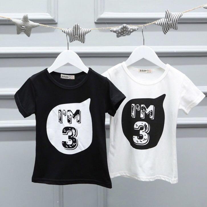Kids 3rd Birthday Number Shirt (Category: Babies & Kids Fashion) located in Mandaluyong City. Submitted by kathe_a (Listing ID 1146819412, Image 1). Description: Used once, No flaw Size: 3y Color: Black Nice quality, print does not fade nor peel off .