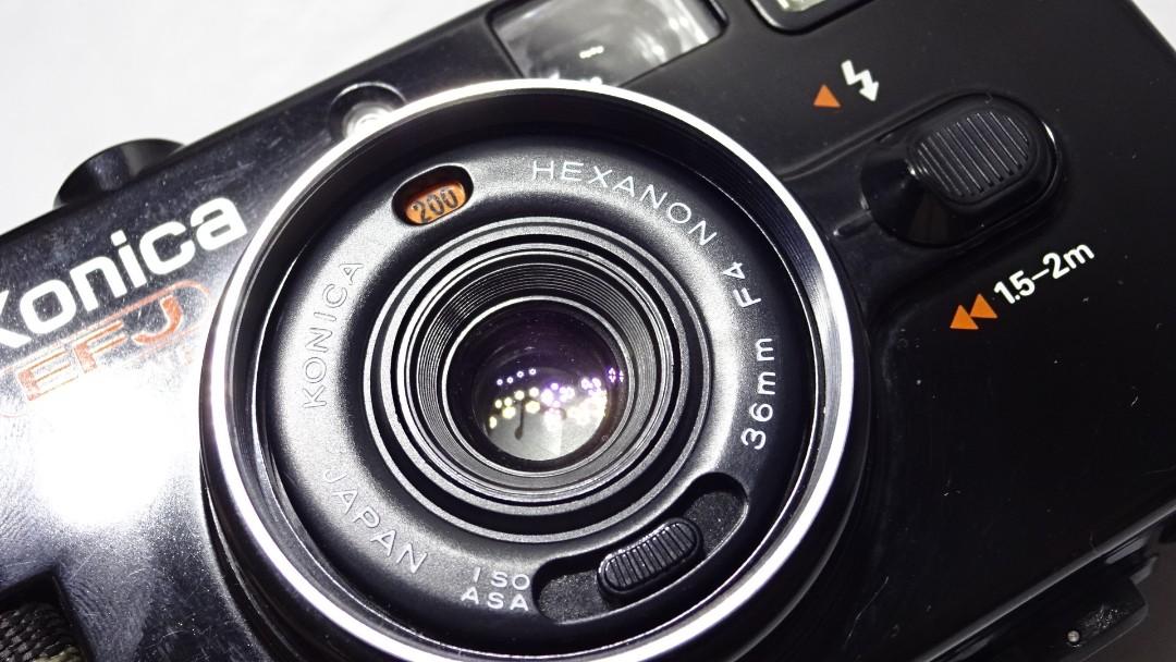 Konica C35 EFJ Film Camera Black (Category: Cameras) located in Paranaque City. Submitted by kutoi.ancheta (Listing ID 1146886413, Image 3). Description: Konica C35 EFJ Film Camera Black with Konica Hexanon Lens 36mm f4 Japan uses 2 AA batteries (excluded) ₱2500 condition: all working and functional except for the Databack (no display)! as is only!!!! No warranties! pros film advance lever, good shutter release, good Flash, good light meter, func