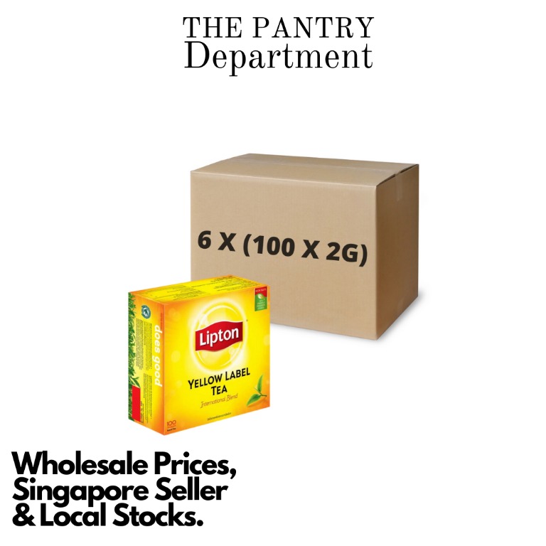 Lipton Yellow Label 100 Tea Bags x 2g Box of 6, Food & Drinks ...