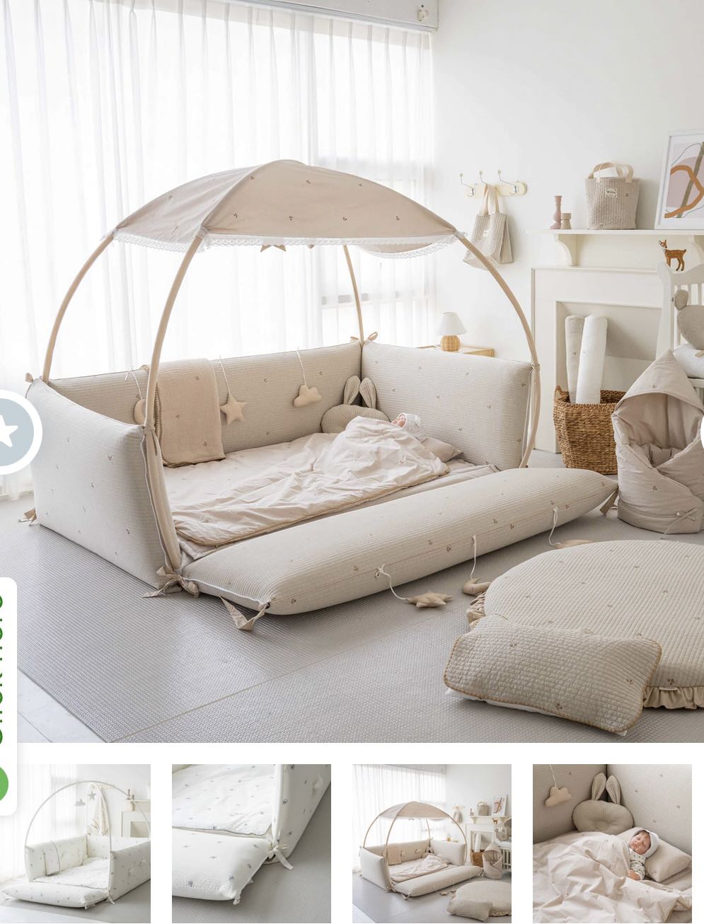 Baby bumper bed online korean