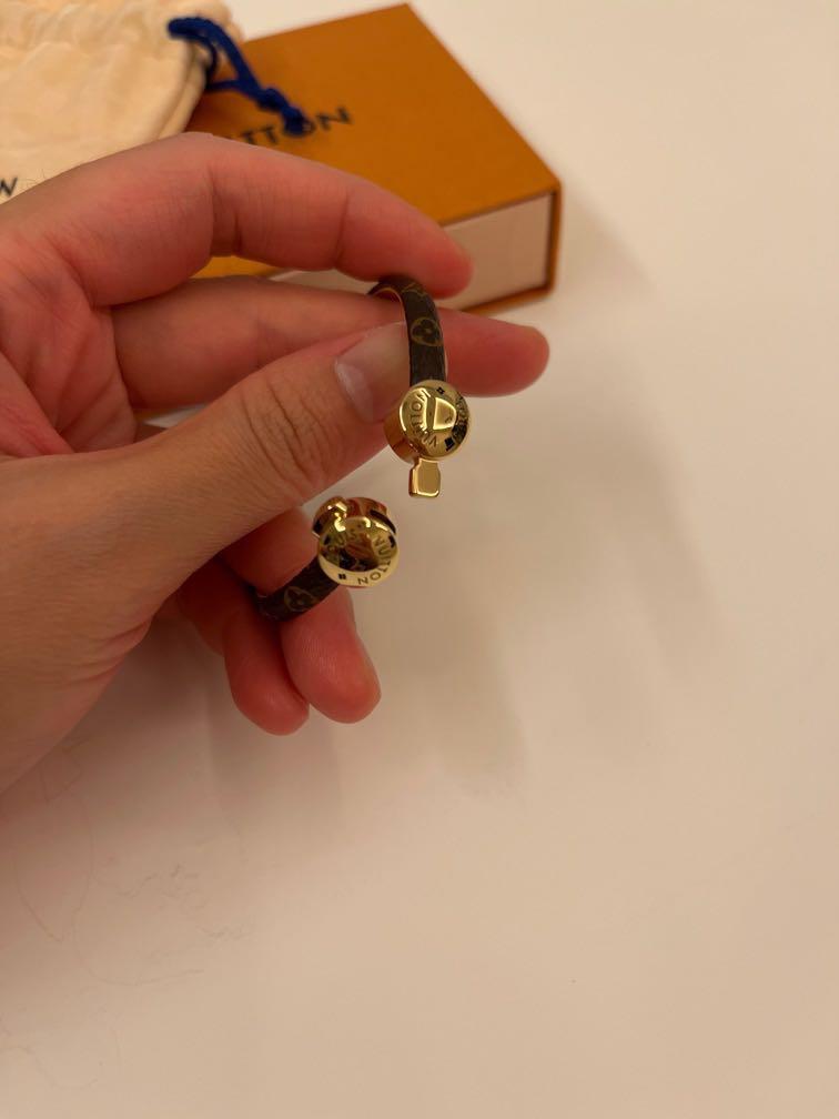 NEW Auth Louis Vuitton Dauphine Monogram Black Bracelet Size 17 +